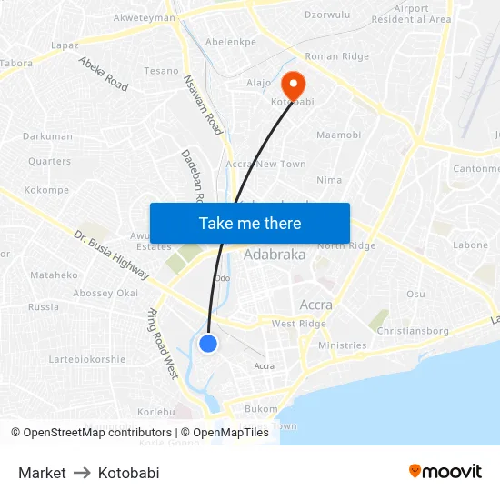 Market to Kotobabi map