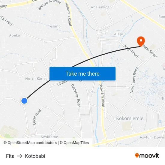 Fita to Kotobabi map