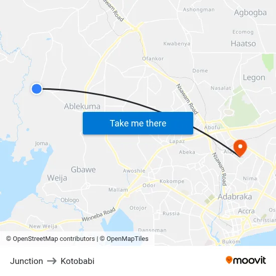 Junction to Kotobabi map