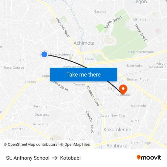 St. Anthony School to Kotobabi map