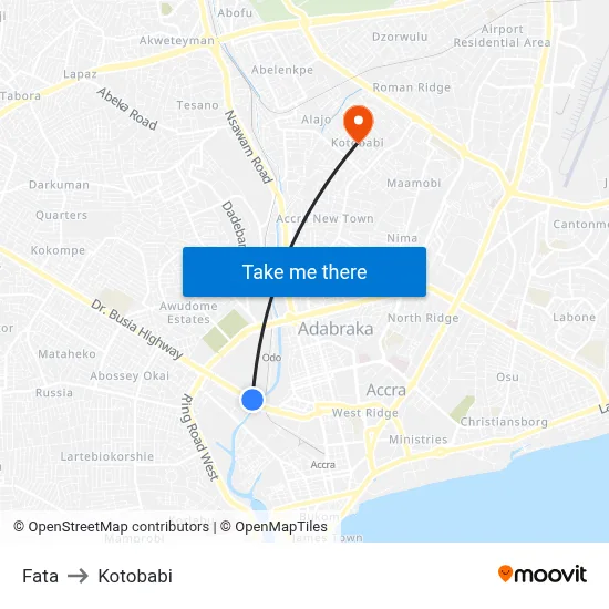 Fata to Kotobabi map