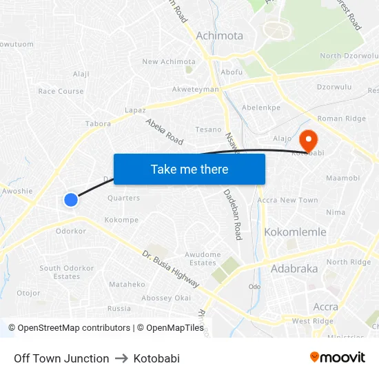 Off Town Junction to Kotobabi map