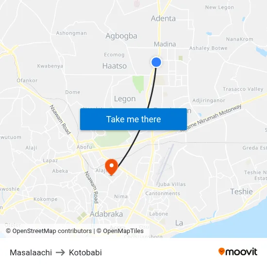 Masalaachi to Kotobabi map