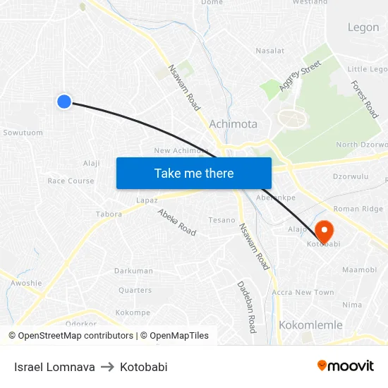 Israel Lomnava to Kotobabi map