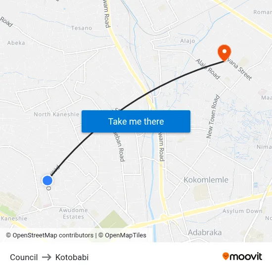 Council to Kotobabi map