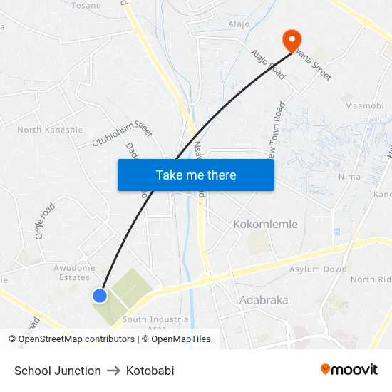 School Junction to Kotobabi map