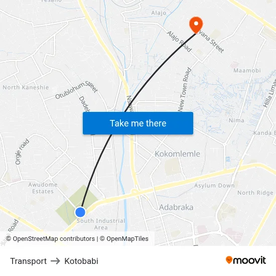 Transport to Kotobabi map