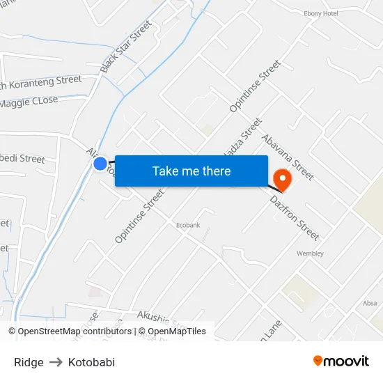 Ridge to Kotobabi map
