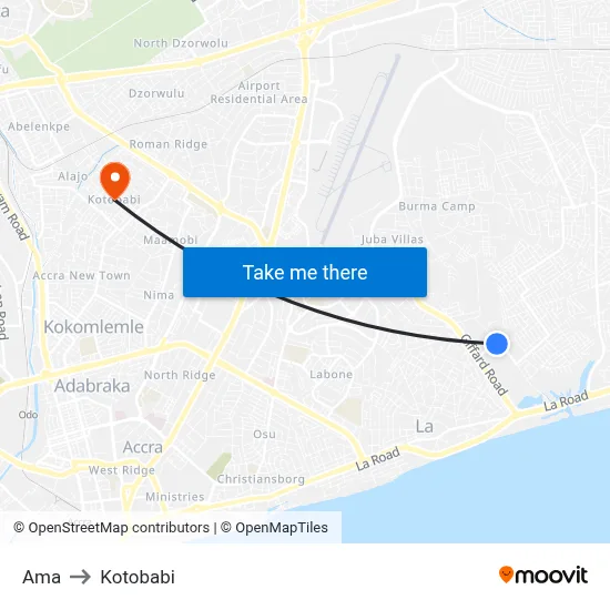 Ama to Kotobabi map