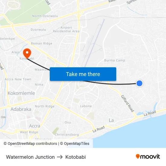 Watermelon Junction to Kotobabi map