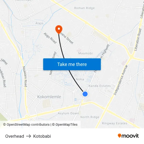 Overhead to Kotobabi map