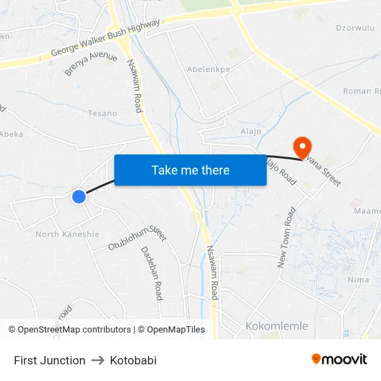 First Junction to Kotobabi map