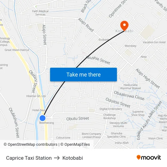 Caprice Taxi Station to Kotobabi map