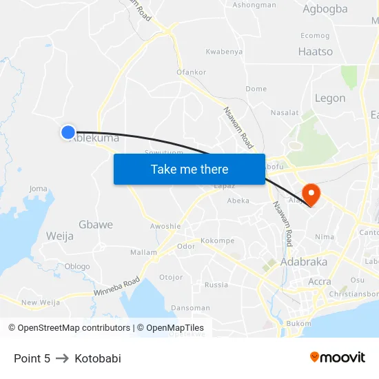 Point 5 to Kotobabi map