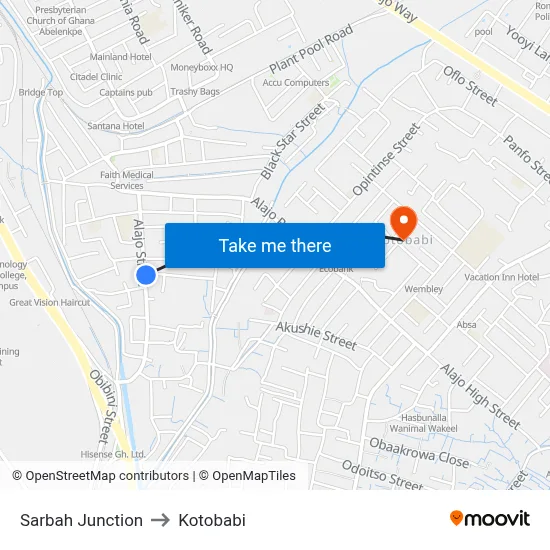 Sarbah Junction to Kotobabi map