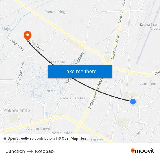 Junction to Kotobabi map