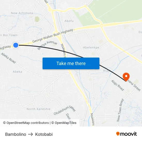 Bambolino to Kotobabi map
