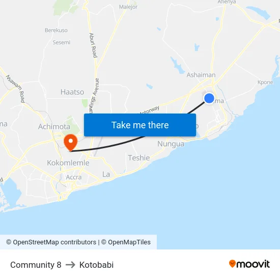Community 8 to Kotobabi map
