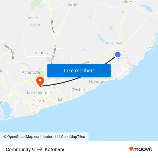 Community 9 to Kotobabi map