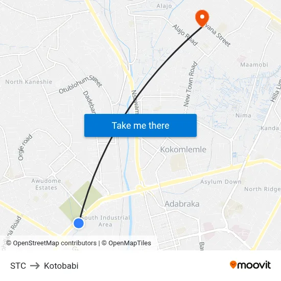 STC to Kotobabi map