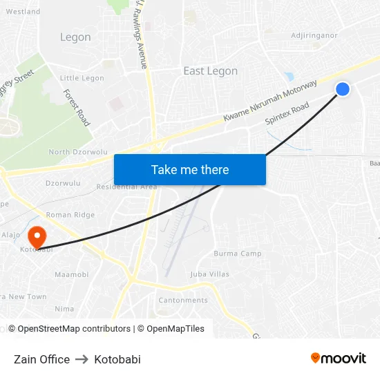 Zain Office to Kotobabi map