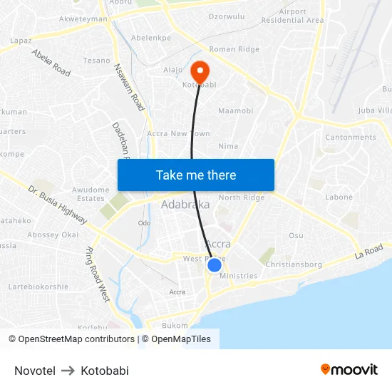 Novotel to Kotobabi map