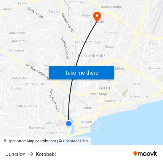 Junction to Kotobabi map