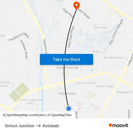 School Junction to Kotobabi map