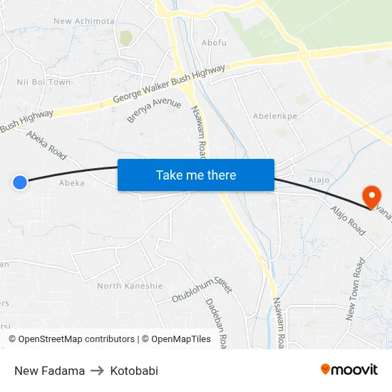New Fadama to Kotobabi map