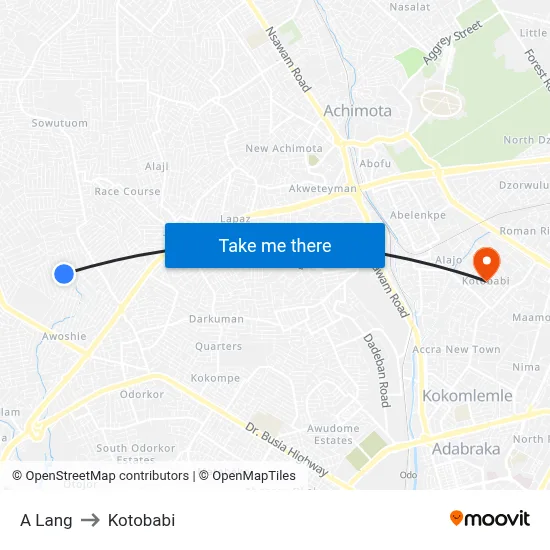 A Lang to Kotobabi map