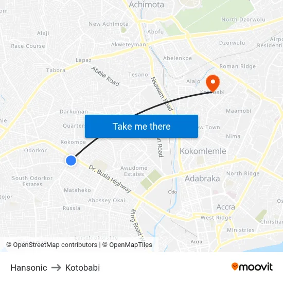 Hansonic to Kotobabi map