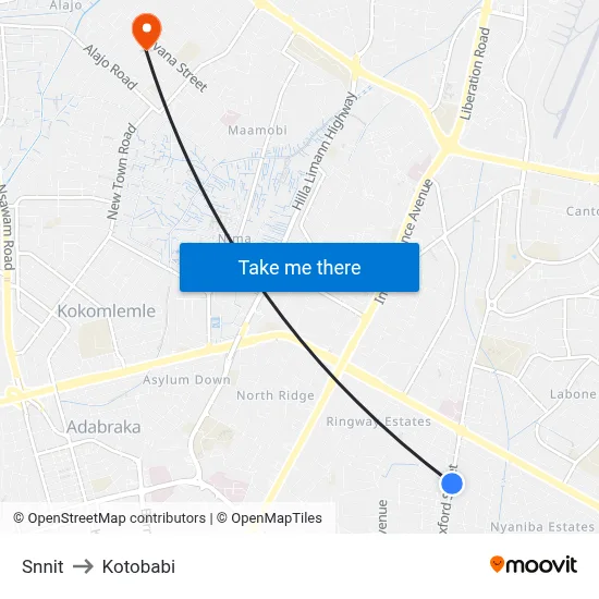 Snnit to Kotobabi map