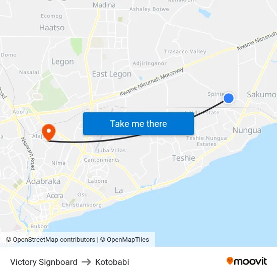 Victory Signboard to Kotobabi map