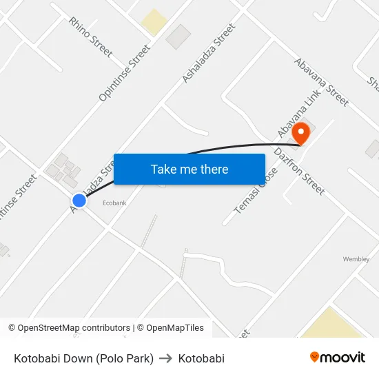 Kotobabi Down (Polo Park) to Kotobabi map