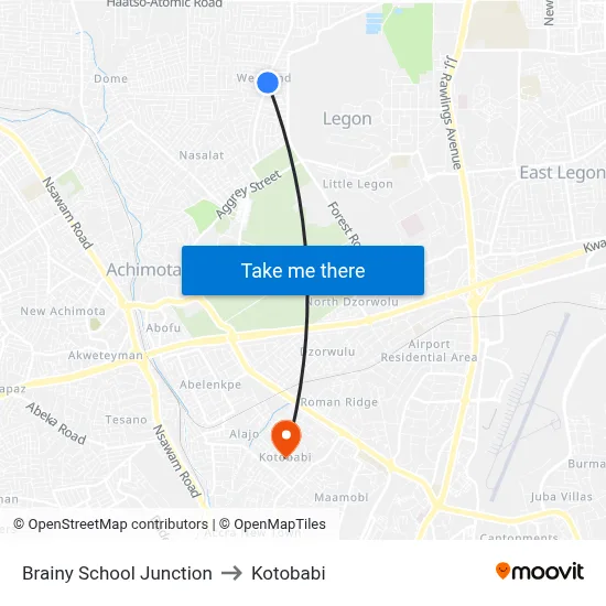 Brainy School Junction to Kotobabi map