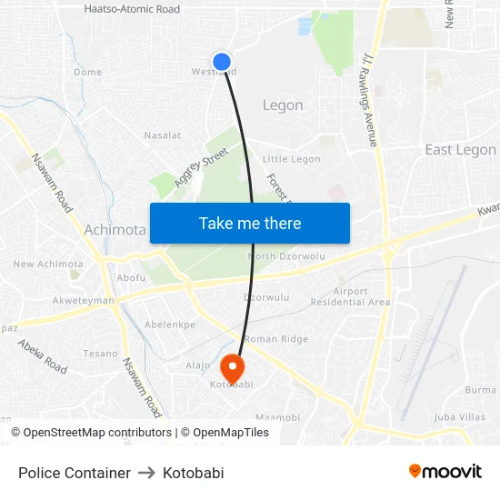 Police Container to Kotobabi map