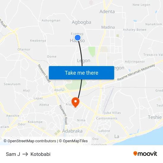 Sam J to Kotobabi map