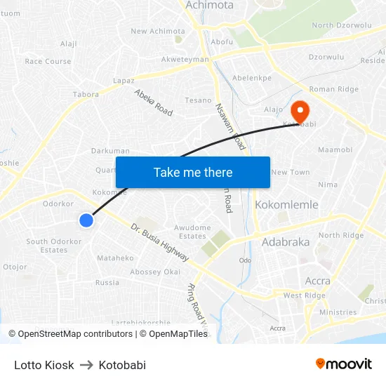 Lotto Kiosk to Kotobabi map