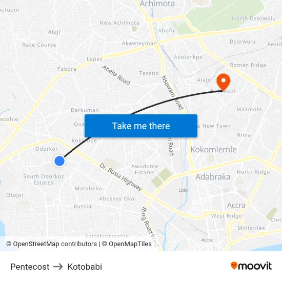 Pentecost to Kotobabi map