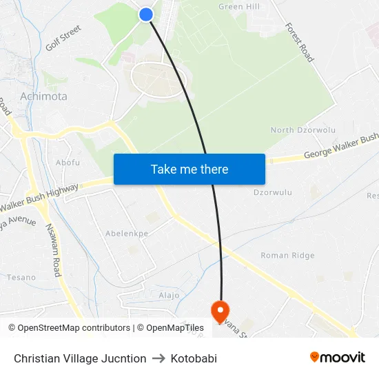 Christian Village Jucntion to Kotobabi map