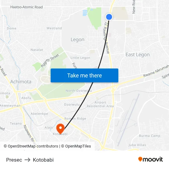 Presec to Kotobabi map