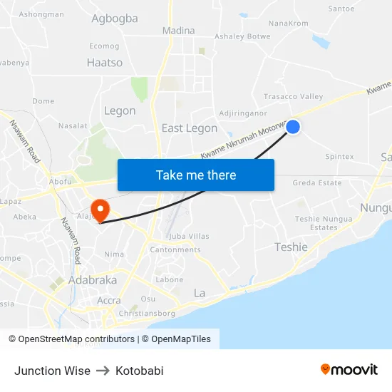 Junction Wise to Kotobabi map