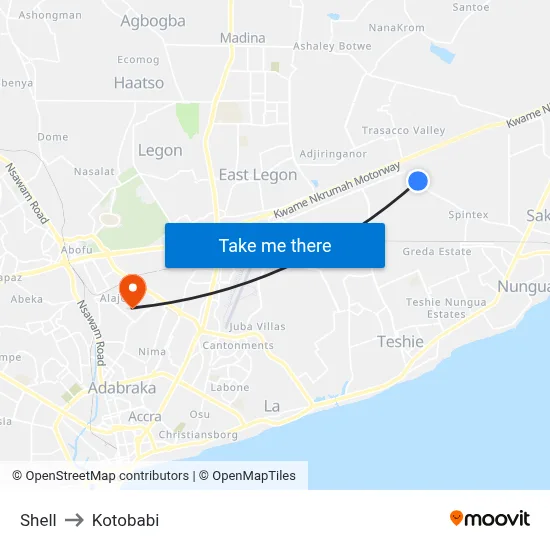 Shell to Kotobabi map