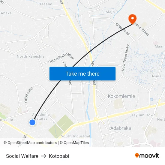 Social Welfare to Kotobabi map