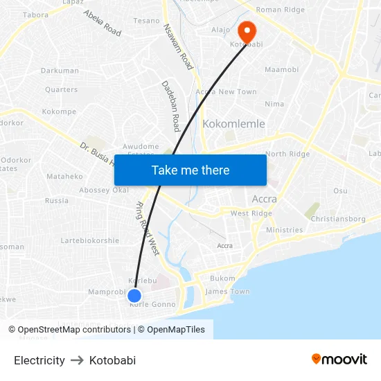Electricity to Kotobabi map