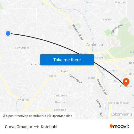 Curve Omanjor to Kotobabi map