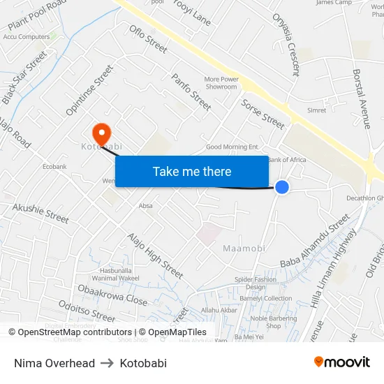 Nima Overhead to Kotobabi map