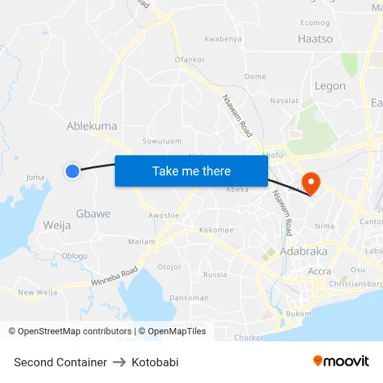 Second Container to Kotobabi map