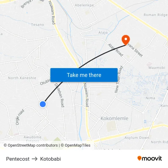 Pentecost to Kotobabi map
