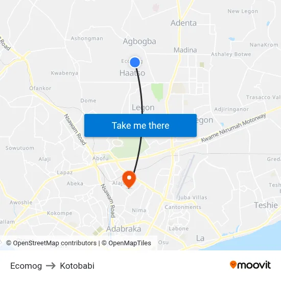 Ecomog to Kotobabi map
